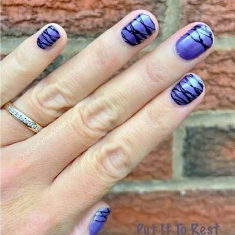 Color Street Purple and Black Nail Wraps